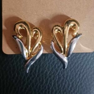 Gold and silver clip on earrings luxury